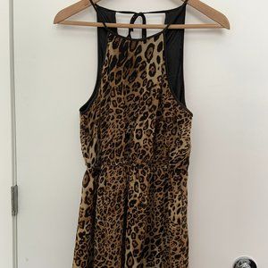 Leopard Print High neck Halter Dress, Large
